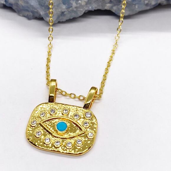 Anthropologie Jewelry - NEW Gemstone Evil Eye Layering Necklace